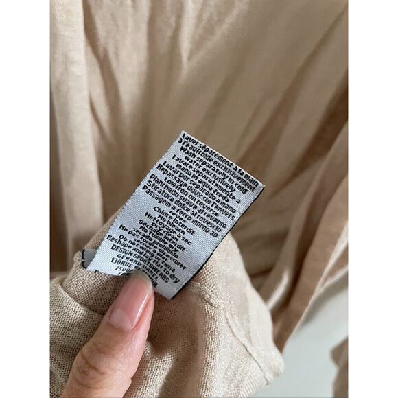 Gerard Darel Sweater Women's Linen Silk Blend Cardigan Open Front Small Tan Belt - Picture 9 of 10